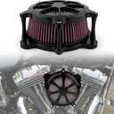 PSLER Air Cleaner Intake Filter System Kit Contrast Cut for Twin Cam EVO Dyna FXR Softail 1993-2015 and Touring Road King Electra Glide Street Glide 1993-2007 (Red)