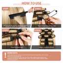 Syhood 56 Pcs Foam Sponge Hair Rollers 6 Sizes Soft Sleeping Curlers Flexible Sponge Curler Tool Rat Tail Comb for Long Short Hair Styling(Black)