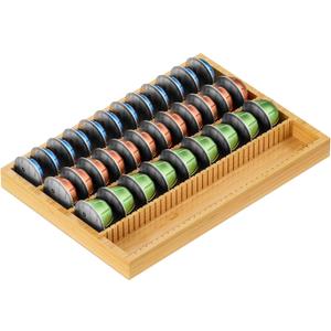 MinBoo Bamboo Coffee Pod Storage Holder Drawer Insert for Counter Compatible Nespresso Vertuo Vertuoline Capsules for Kitchen, Home, Office, Coffee Station