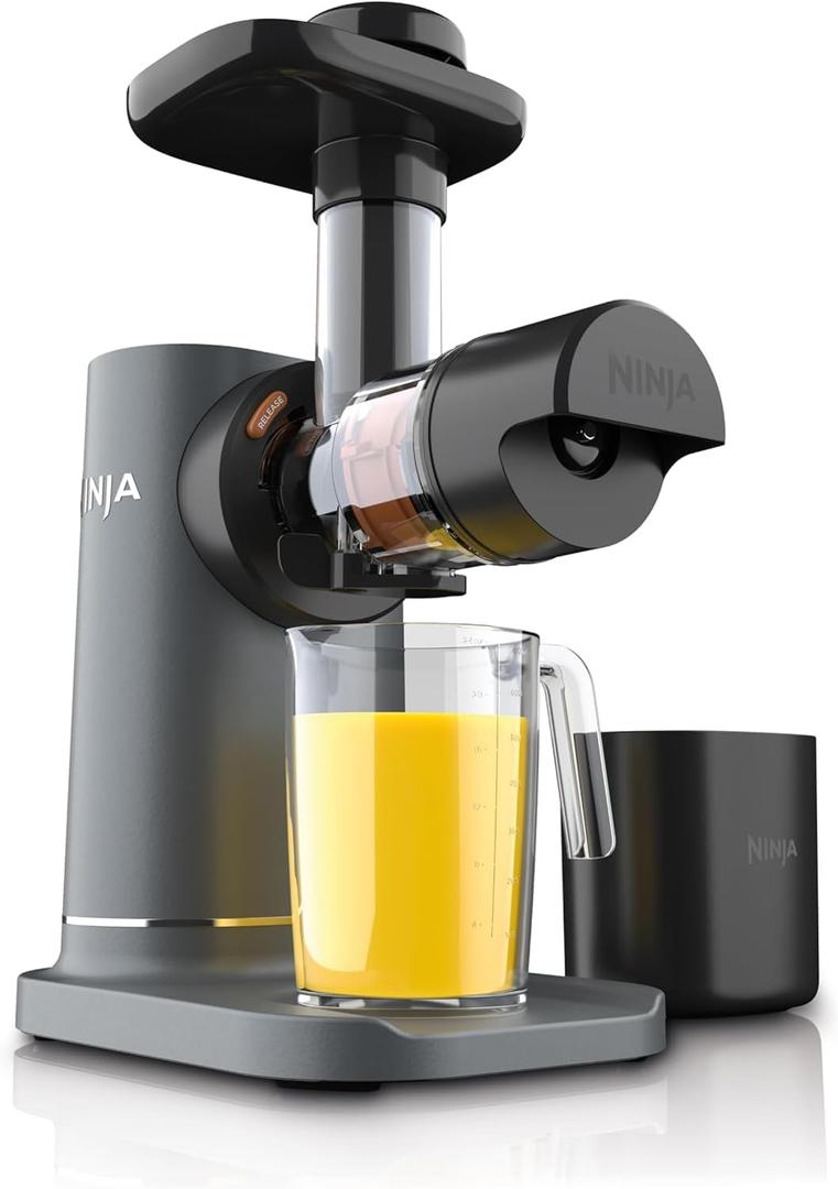 Ninja JC151 NeverClog BPA-Free Cold Press Juicer with Total Pulp Control and 2 One-Touch Programs (Machine Gray)
