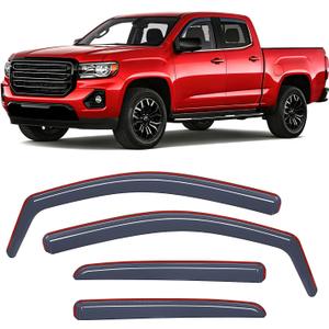 Nilight in Channel Window Visors for Chevy Colorado GMC Canyon 2015–2022 Crew Cab, Smoke Rain Guards, Clip-On Installation, Wind Deflectors for Sun Rain Ventilation-4PCS