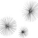 CosmoLiving by Cosmopolitan Metal Starburst Home Wall Decor 3D Wall Sculpture, Set of 3 Wall Art 6", 9", 11"W, Silver