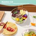 KEINVE Trifle Bowl with Lids, 97oz Glass Serving Bowls, BPA-Free Borosilicate Salad & Fruit Bowls, Airtight Food Storage Containers, Ideal for Layered Desserts & Holiday Parties