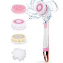 Color You Electric Body Brush for Exfoliating and Massage, Long Handle Electric Bath Brush Rechargeable Body Scrubber, Soft Silicone Spinning Skin Brush with 4 Spin Brush Heads for Man and Women