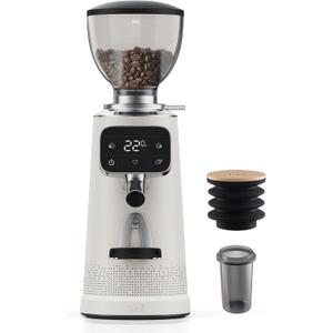 Tuni G3 64mm Flat Burr Coffee Grinder, 100 Grind Settings Electric Espresso Grinder with Single Dose Set | Commercial Grade Precision, Touchscreen | Anti-Static Tech | Stainless Steel (Ivory)