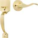 Goldenwarm Front Door Handle, Gold Exterior Door Handles Single Cylinder Front Door Handle Only, Entry Door Handles