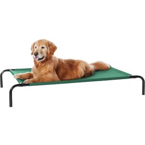 Amazon Basics Cooling Breathable Elevated Dog Bed with Metal Frame for Large Dogs, 51" x 31" x 8", Green, Easy to Assemble