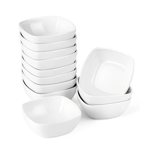 MALACASA 5 oz Porcelain Dip Bowls Set, 12 Pack Small Ramekins, Dipping Sauce Dishes, Stackable Tiny Ramekins for Pudding, Souffle, Brulee, Dessert, Snack, Charcuterie Boards accessories, Oven Safe