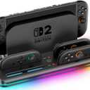 Switch 2 Controller Charger Station for Nintendo Switch 2 Joycon (2025), Controller Charging Dock for Joycon 2 with RGB, Joy-Con 2 Charging Dock Kit with Charge Cable for Game Boy Games , Black 