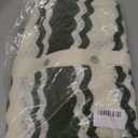 Moreone 2 Piece Lounge Set Women Short Sleeve Striped Crochet Knit Sets Two Piece Button Up Pajamas with Drawstring Shorts M, Green White