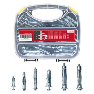 T.K.Excellent Heavy Duty Zinc Plated Steel Bolt Hollow Drive Wall Anchor Screw Set for Drywall,Multiple Sizes Assortment Kit, 68 Pcs