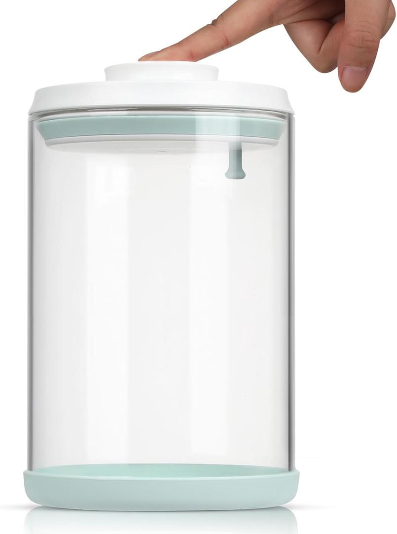 POP-Glass Cookie-Candy Airtight-Jar Lid - 2.2Qt/2L Clear glass container | Stackable One-Touch Opening | For Cookie, Candy, Sugar, Flour, Nuts