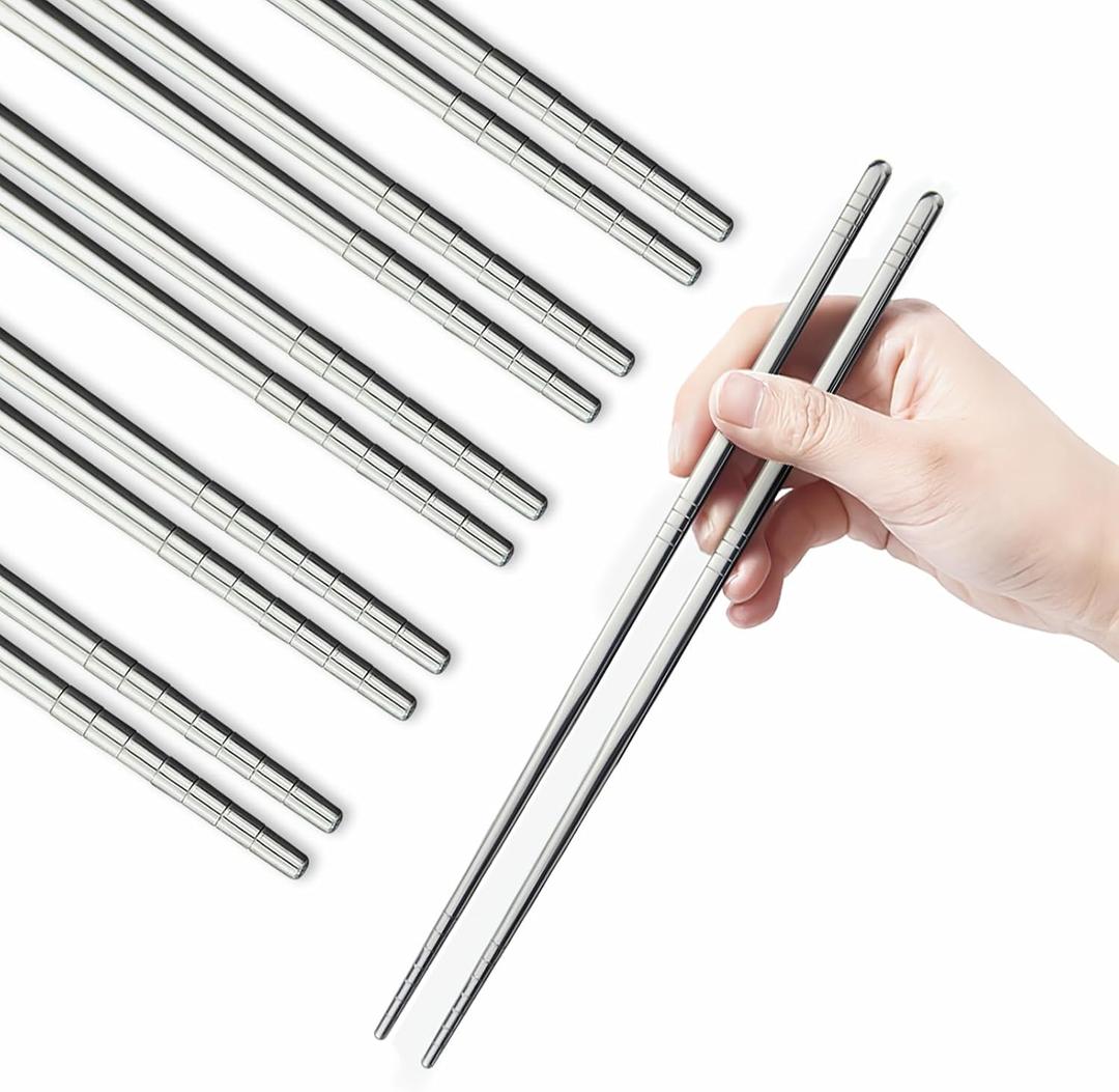 LEETOYI Ceramic Chopsticks Set of 5, Porcelain Chinese Chopsticks Easy To Clean, 9.6-Inch 