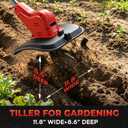 Cordless Tiller Cultivator for Milwaukee M18 Battery, 360RPM,11.8In Tilling Width 8.6In Depth, Electric Tiller for Gardening, Battery Powered Tiller for Soil Cultivation/Lawn (Battery Not Included)