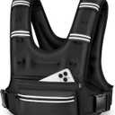 Weighted Vests for Women Men, 8 12 16 20 lb Weighted Vest with Storage Pockets, Rucking Vest with Reflective Stripe, Adjustable Straps Weight Vest for Running, Walking, Workout, Training