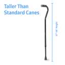 Medline Tall Steel Bariatric Heavy Duty Offset Handle Cane, Adjusts 3748", 500 lbs. Capacity, for Men & Women with Foot & Leg Injuries, Walking Cane & Stick for Adults and Elderly, Black
