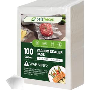 100 Gallon Vacuum Sealer Bags, Heavy Duty BPA Free 11 x 16 Inch Vacuum Seal Bags for Food Saver, Seal a Meal, Weston. Commercial Grade Vacuum Food Storage Bags for Sous Vide Freezer Storage Meal Prep