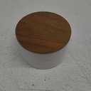 Le Creuset Signature Salt Cellar and Storage Canister with Wood Lid, 16 oz., White