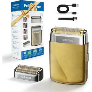 RUIM Men's Electric Shaver: 2-in-1 Waterproof Foil Shaver & Detail Trimmer, USB-C Rechargeable, IPX6 Wet/Dry, Travel Friendly for Face & Head Grooming, Gifts for Men