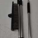 Heavy-Duty Push Broom Brush - Perfect for Bathroom, Kitchen, Patio, Garage, Deck, Concrete, Wood, Stone, and Tile Floors (10.6" Stainless Steel Bristle-Black)