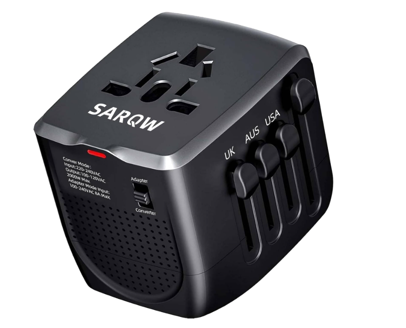 SARQW Travel Converter Adapter Voltage Converter That Steps Down 220 Volts to 110 Volts for use in Over 200 Countries,Including The U.S., U.K., Europe, and Australia