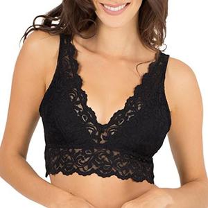 Smart & Sexy Women's Lace Deep V Wireless Bralette – Comfortable & Stylish, XXL