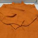 Women Chunky Knit Mock Neck Sweaters Batwing Sleeve Loose Fit Winter Heavyweight Thick Yarn Pullover Sweater (Medium, 8-orange)