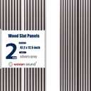 Woven Sound Wood Panels for Wall, Functionality and Durability, Enhanced Acoustic & Sound Proof Fluted Design, Versatile Wood Slat Wall Decor for Home & Office, 2 Pack Silver Gray, 47.2x12.5 Inch, 47.212.5 inch, 2 Pack