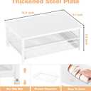 OPNICE Computer Monitor Stand Riser, Desk Organizer with Drawer, Printer & Laptop Stand, Office Desk Accessories & Workspace Desktop Organizers Storage for Office Supplies(White)