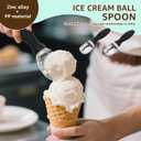 Ice Cream Scoop with Ergonomic Soft Grip Handle Professional Ice Cream Scooper Multifunctional Cookie Scoop for Cookie Dough Gelato Sorbet Black