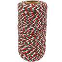 Leecogo Cotton Twine Gold and White Baker String 2mm Thick 328 Feet Christmas Twine for Gift Wrapping DIY Crafts Home Party Decoration Gardening