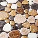 Parrotile Yellowstone Matte Pebbles Mosaic Tile for Shower Floor Bathroom Floor Tiles Non Slip [5 Sheets]