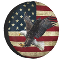 Spare Tire Cover Bald Eagle American Flag Tire Covers Protector Wheel Tire Covers Weather-Proof for Trailer RV SUV Truck Camper Travel Trailer Accessories Polyester (Bald Eagle, 15inch)