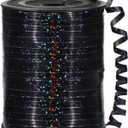 Black Curling Ribbon, 500 Yard, Shiny Metallic, Laser Thin, Curly, Perfect for Gift Wrapping, Balloons, Crafts, Parties, Occasions, Black, Plastic, Celebratory