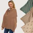 Muslin Nursing Cover Up for Breastfeeding - Breast Feeding Covers for Women | Breathable 100% Muslin Cotton Breastfeeding Cover with Arch-line and Adjustable Straps | Breastfeeding Essentials (Brown)