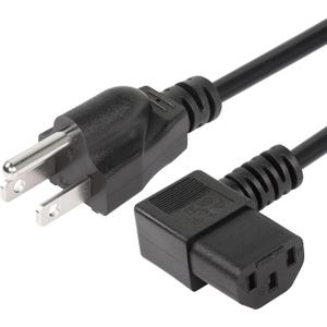 CERRXIAN 4.92FT 18AWG Right Angle 3 Prong Computer Power Cord, NEMA 5-15P to 90 Degree IEC 320 C13 Monitor TV Replacement Power Supply Cable, 10A/125V, for Computer , Scanners, Printers(R Black)