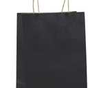 Klean & Conwenice Paper Gift Bags with Handles, 8x4.25x10.5 100Pcs Black Bags Bulk, Medium Size Kraft Paper Bags, Wedding Gift Bag, Goody Party Favor, Retail Merchandise, Grocery Shopping