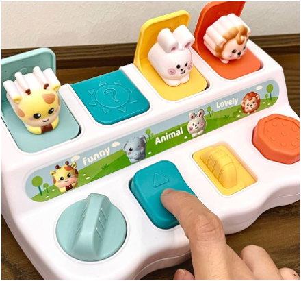 CauseAndEffect Toy for toddlers 23 – Developmental Toy With Buttons & Colors – Color Sorting Animal Toys – For Kids, Toddlers, Babies – 18 Months + – Pop Up toys, 612 months, 13 years baby.