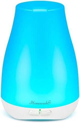 Homeweeks Diffusers, 100ml Colorful Essential Oil Diffuser with Adjustable Mist Mode, Auto Off Aroma for Bedroom/Office/Trip (100 ML 1 Pack)