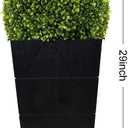 29in Artificial Plants with LED Lights,Artificial Boxwood Topiary Trees Artificial Outdoor with Pot, Artificial Plant Shrub for Front Porch Home Office Decor