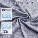 OMERAI 4 Piece Cooling King Size Sheet Set, Bed Sheets Set with 1 Flat Sheet, 1 Fitted Sheet & 2 Pillowcases, Breathable Cool-to-Touch Fabric, Soft Smooth Deep Pockets Bed Sheets for Summer, Blue