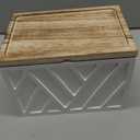 Tampon Holder for Bathroom Decor, Feminine Product Organizer with Lid, Shark Week Tampon Storage, Wood Pad and Tampon Organizer for Toilet Organizer, Bathroom Accessories Box for Girl Stuff (1Pcs-White)