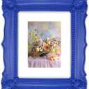 8x10 Picture Frame Matted to 5x7, Vintage Blue Wall and Tabletop Picture Frames 8x10 for Gallery Wall Desk Hallway Entryway Decor, Birthday Housewarming Gifts