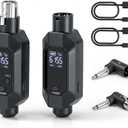 Wireless XLR Transmitter and Receiver, 500ft XLR Wireless Transmitter Receiver with 2x30 Channels, Dynamic Mic Wireless Adapter for PA Mixer, Church, Stage