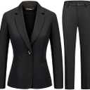 Women's Business Suits for Work Professional 2 Piece Slim Fit Outfits Pants Suit for Women M