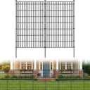 10 Panels No Dig Garden Fence Animal Barrier, 44in(H) 23.6ft(L) Decorative Metal Outdoor Dog Fence, Rustproof Pet Fencing for Yard, Patio, Flower Bed -Temporary Fencing| Easy to Install