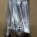 PULOTE 150PCS Silver Plastic Silverware Disposable - Heavy Duty Silver Plastic Cutlery Set - Plastic Utensils Set Include 50 Knives,50 Forks and 50 Spoons for Wedding,Party&Christmas
