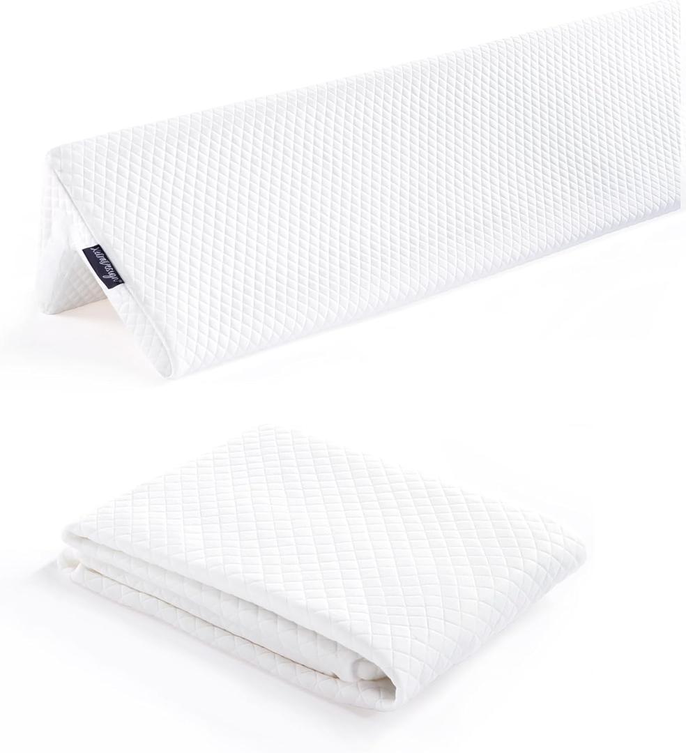 XetraDesign Pillow Wedge Cover - for Queen Size  Premium Removable Cover | Perfect Custom Fit, Soft & Durable Fabric, Easy-On Zipper, Breathable, Protects Against Spills & Sweat - White