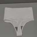 Werena Tummy Control Thong Shapewear for Women Seamless Shaping Thong Panties Body Shaper Underwear (Medium, 01# White-thong)