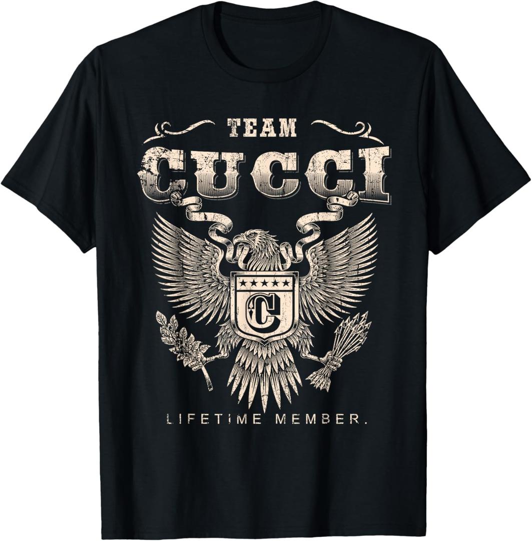 Team Cucci Lifetime Member - Cucci Name T-Shirt. S Size
